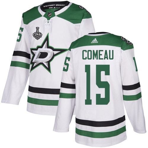 Adidas Men Dallas Stars 15 Blake Comeau White Road Authentic 2020 Stanley Cup Final Stitched NHL Jersey
